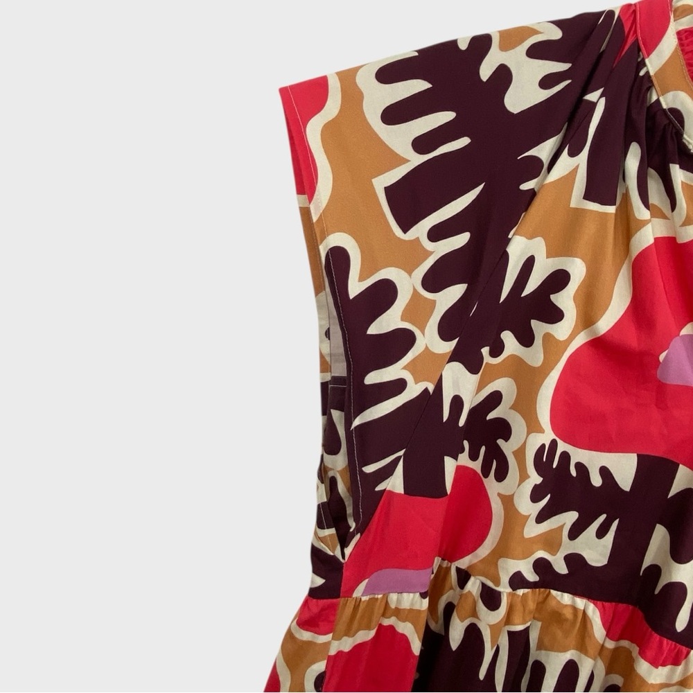 Crosby by Mollie Burch Pink Brown Tan Mod Poppy Watts Midi Dress Size Small - Picture 6 of 10